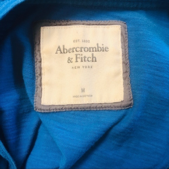 Abercrombie and Fitch Blue V Neck Shirt Size M - Picture 4 of 4